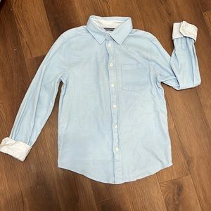 Boys XL (14-16) blue /white long sleeve button down dress shirt